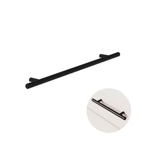 Puxador Disia 192 Mm Haste Redondo Inox Preto