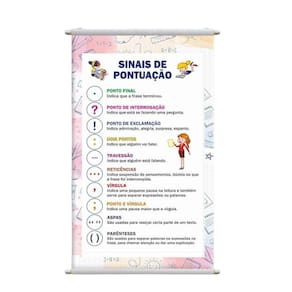 Banner Didático Escolar Sinais De Pontuação 80X50Cm