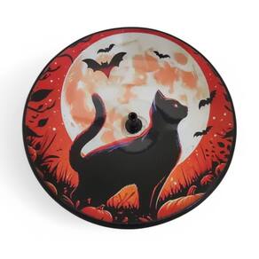 Incensário de Gato Preto Halloween Energia Espiritual 10 cm
