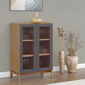 Cristaleira 2 Portas Barcelona 115,5x80x45cm Tauari/Concret