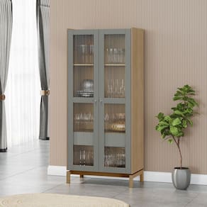 Cristaleira 1,80 2 Portas 1 Gaveta Barcelona Oak/Ferrolack