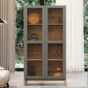 Cristaleira 190cm 2 Portas Barcelona Oak/Ferrolack