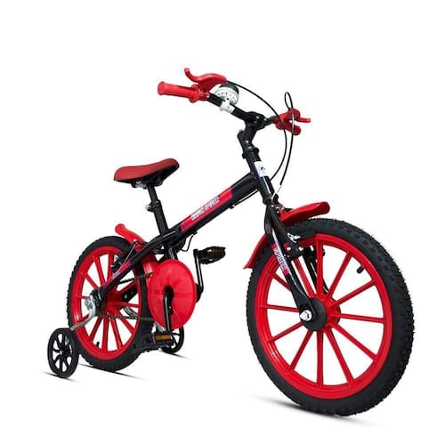 imagem-Bicicleta Bike Infantil Aro 16 Ravok Com Rodinhas 3 A 7 Anos Cor:vermelho