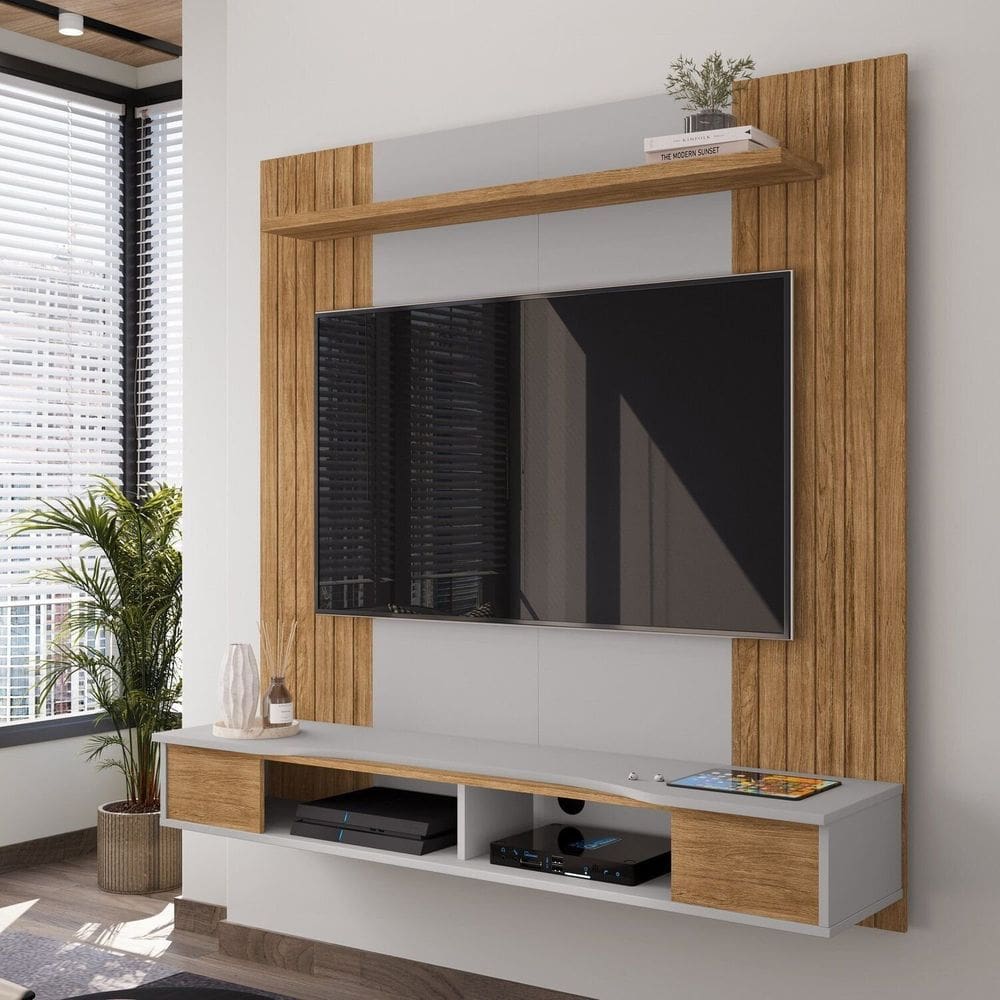 Painel para Tv até 55 Polegadas Ipanema Marrom/Cinza