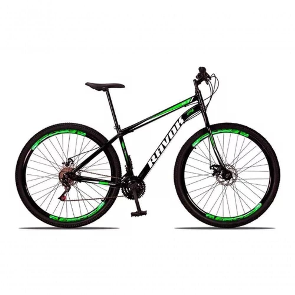 Bicicleta Bike Aço 21 Marchas Velocidades Aro 29 Preto E Verde