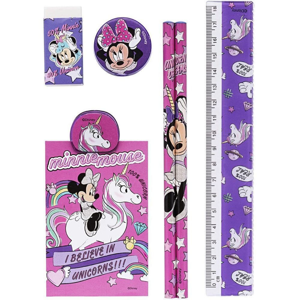 Kit Escolar Minnie Desk Set Com 10 Itens