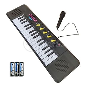 Mini Teclado Infantil Piano 32 Teclas Musical Karaokê e Microfone Crianças Aprender + 3 Pilhas AA