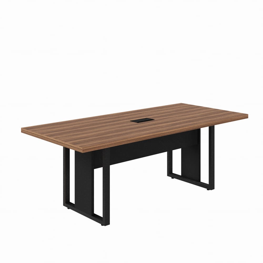 Mesa Reunião Retang Start 2,00 x 0,90 Pé Quadro Nogal/Preto
