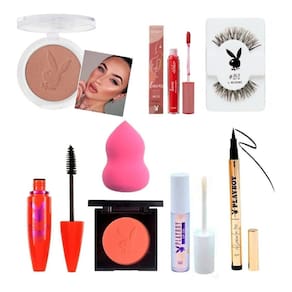 Kit Maquiagem Completo Playboy Batom Liquido Esponja Cílios