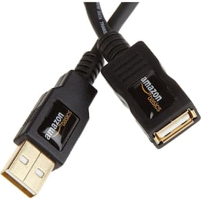 Cabo de extensão USB-A 2.0 Amazon Basics, pacote com 10, 2 m, preto