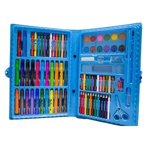 Estojo Maleta Pintura Escolar 98 Peças - Boys Azul