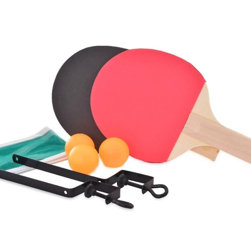 Kit Para Ping Pong Rede 2 Raquetes 3 Bolinhas Tênis De Mesa