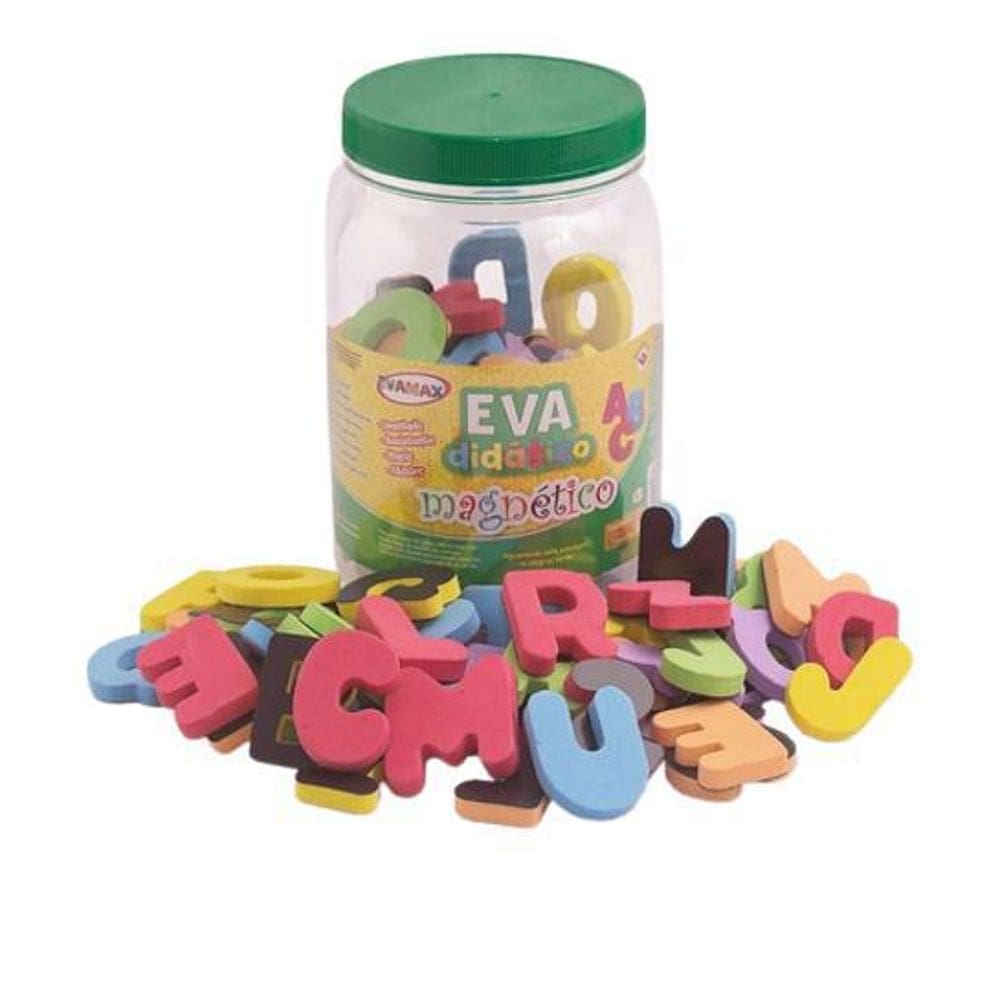 Letras Eva Didático Abc Vogais Móvel Magnético 93Peças 8Mm
