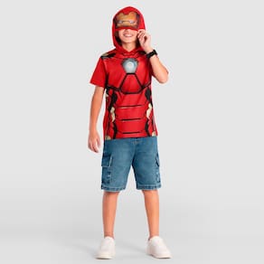 Camiseta infantil menino dos vingadores com capuz Brandili