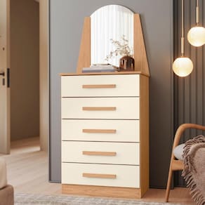 Comoda 5 Gavetas 1 E Roncador Freijo Off White