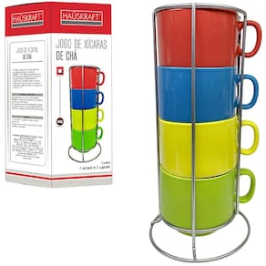 Jogo de Xícaras de Porcelana 4 Peças 200ml - Hauskraft