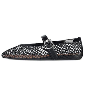 Fivela de rede de bailarina feminina de malha MICIFA Ballet Flats