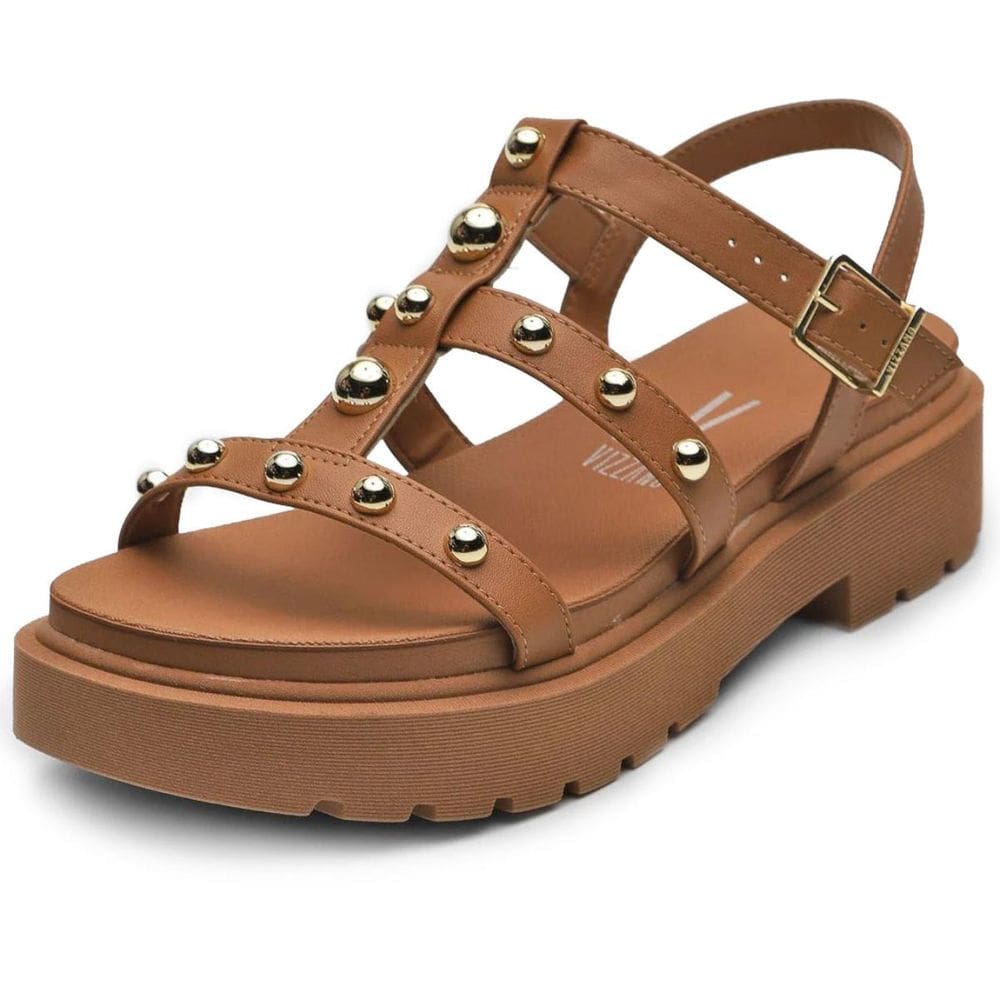 Sandália Vizzano Spikes Flatform Feminina - Caramelo