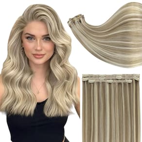 Extensões de cabelo Full Shine Clips Ins 100% cabelo humano de 18 cm