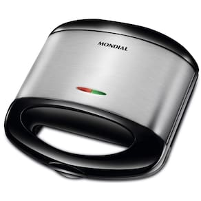 Sanduicheira 800W Mondial Antiaderente Grelhas Duplas Peto 220V