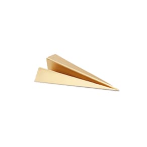 Escultura Decorativa Avião de Papel Dourado em Metal 17x6cm Mart