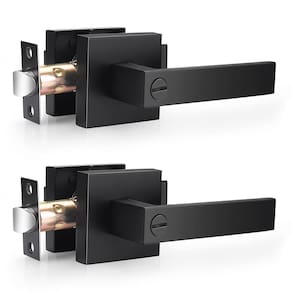 Maçanetas de porta Probrico Black Heavy Duty Interior, pacote com 2