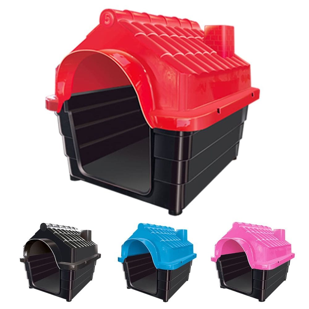 Casinha de Cachorro Cães Dog Número 5 Pet Raças Médias Plástica Desmontável N5 - Cor: Vermelho