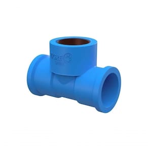 Tê 90° Soldável Com Bucha De Latão 3-4``x25mm Azul Tigre