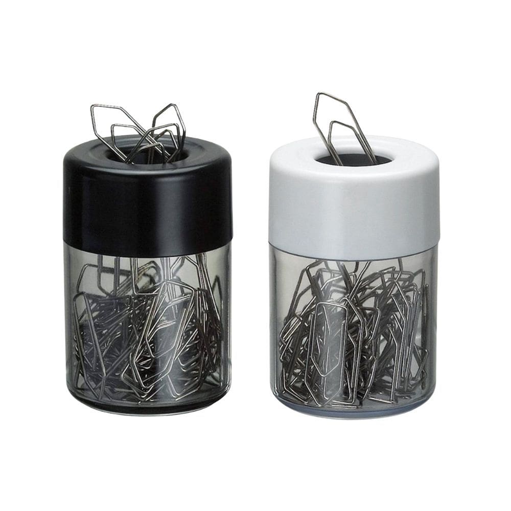 Kit 02 Porta Clips Magnético p/ Mesa Escritório Branco Cristal / Fumê - Acrimet
