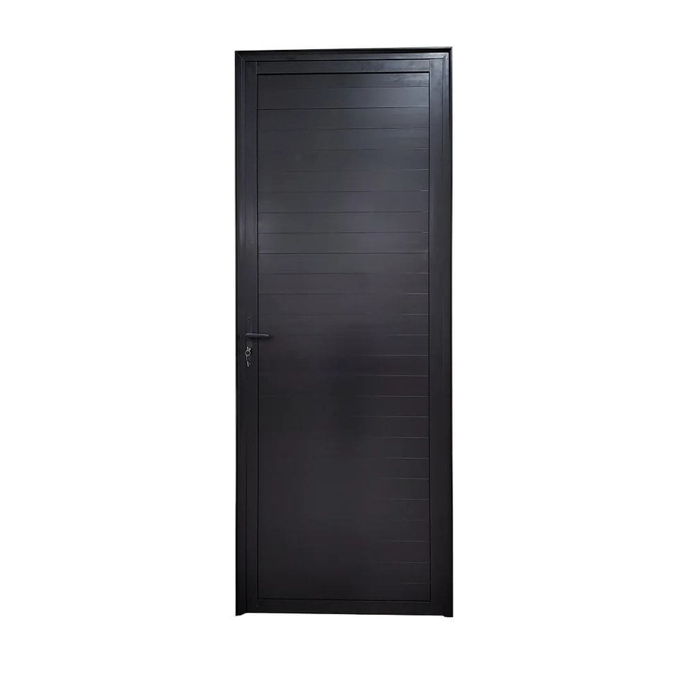 Porta Lambril 2,10x80 lado DIREITO L-25 no alumínio preto
