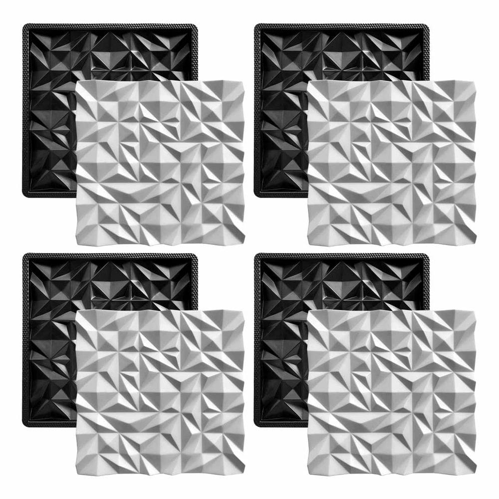 Kit 4 Formas 3d Abs - Esmeralda30x30 cm Placa Gesso Cimento