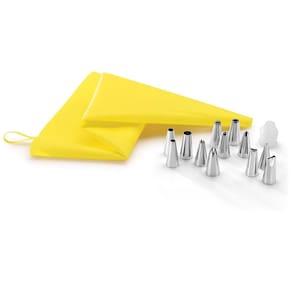 Kit Confeiteiro Saco de Silicone 13 Peças Decora Bolo Inox