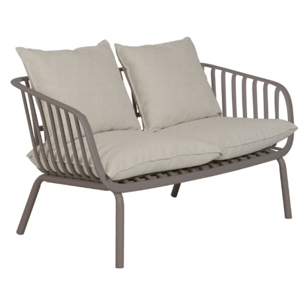 Sofá Seiva 2 Lugares - Bege e Amêndoa