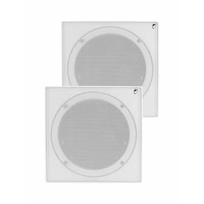Par Arandela Teto Quadrada Ceiling Kazaudio Coaxial C6FQ 6,5" 50W RMS By Hurricane - 2 Peças