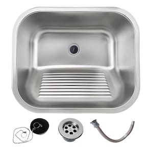 Tanque Aço Inox De Lavanderia 45x45 Antirruído Escovado Completo Brinovar