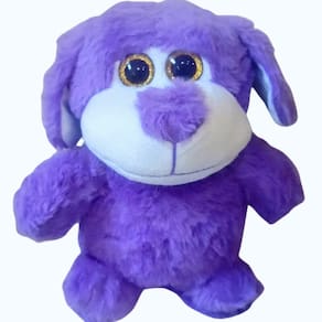 Brinquedo Pelucia Cachorrinho Lilas Olho de Vidro 20cm para Criança Presente Decoração