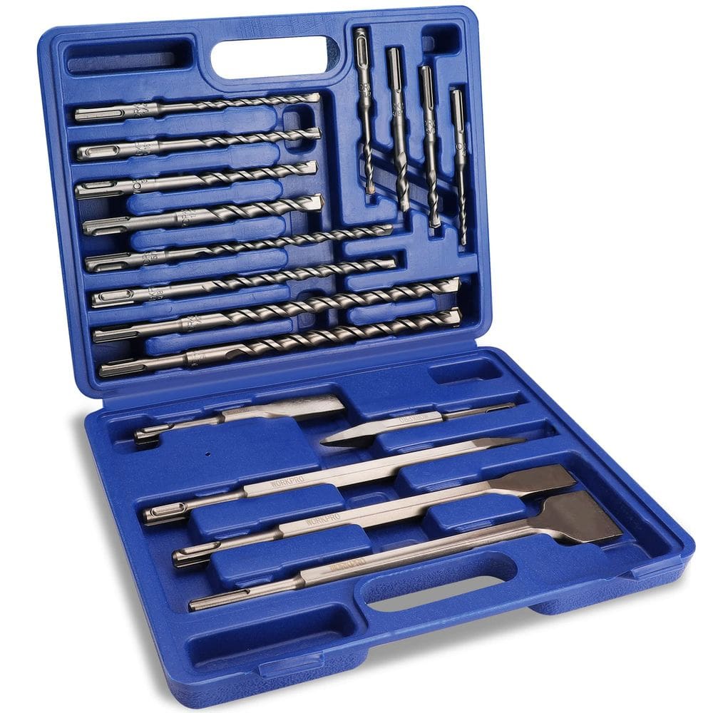 Conjunto de brocas e cinzéis com martelo rotativo WORKPRO de 17 peças