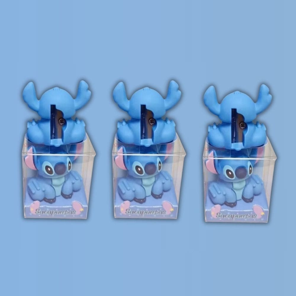 Kit 03 Apontador Portátil Disney Stitch Personagem Fofo Kawaii Sharpener