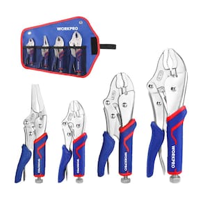 Conjunto de alicates de fixação WORKPRO de 4 peças com alça confortável