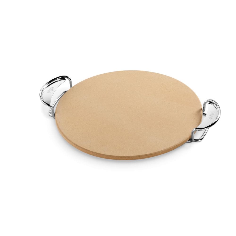 Sistema de churrasco gourmet Pizza Stone Weber com prateleira de transporte bege