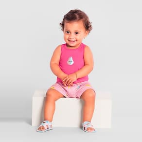 Conjunto bebê menina de florzinhas Brandili