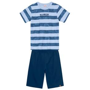 Conjunto infantil menino com listras Brandili