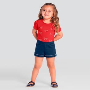 Blusa infantil menina com laços em strass Mundi