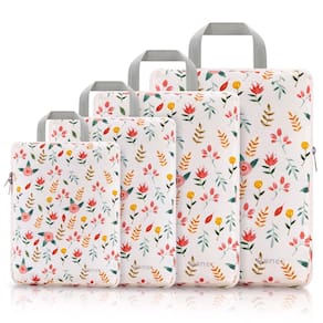 Cubos de embalagem de compressão Gonex 4 peças Travel Floral Pink