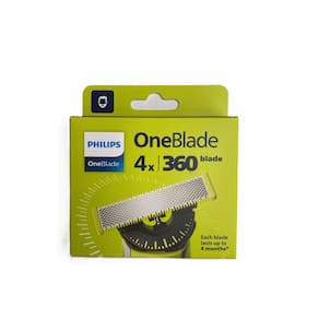 Lâminas de reposição Philips OneBlade 360 para barbeador, pacote com 4