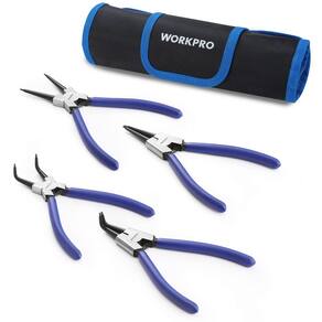 Conjunto de alicates Snap Ring WORKPRO de 4 peças de 7 polegadas com bolsa
