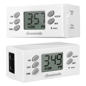 Temporizador de saída DEWENWILS 125V 15A 1000W 24 horas, 2 pacotes listados pela UL