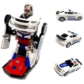 Brinquedo Carrinho Policia Vira Robô Musica Luzes Infantil