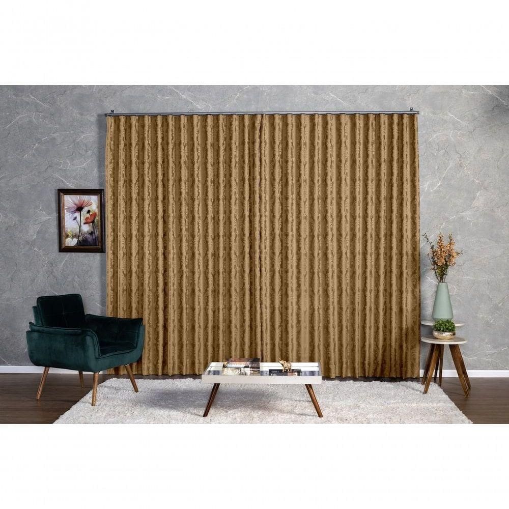 Cortina Jacquard 5,00x2,50 Para Trilho Suíço cinza