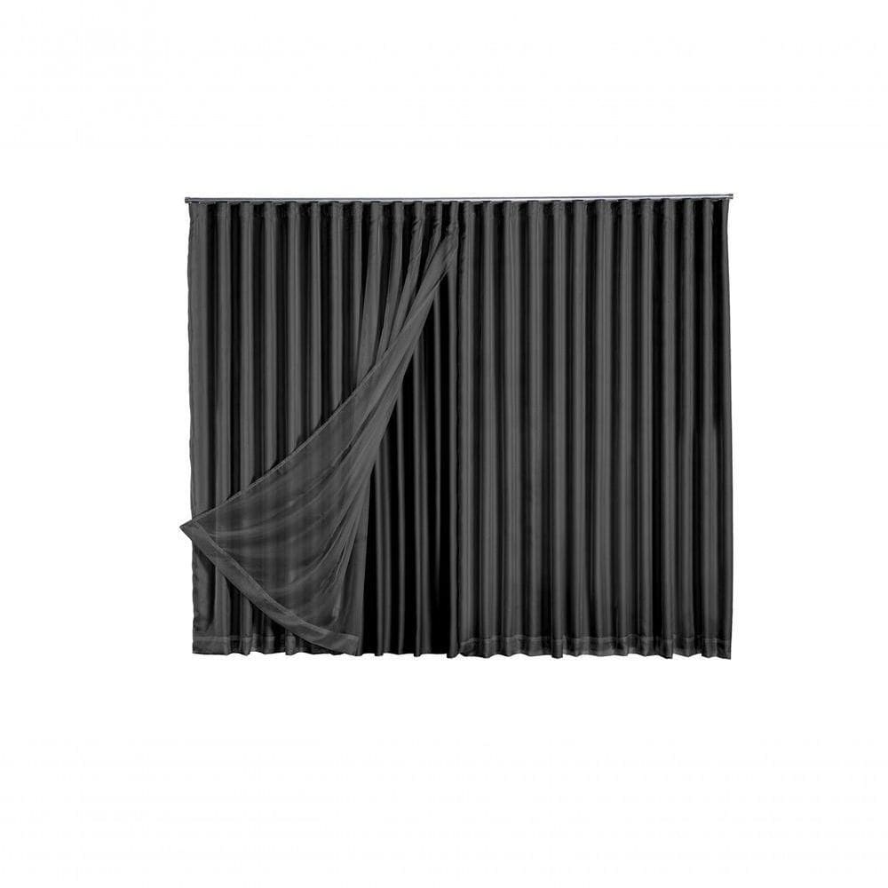 Cortina Blackout Com Voil 5,00x2,70 Para Trilho Suíço Preto